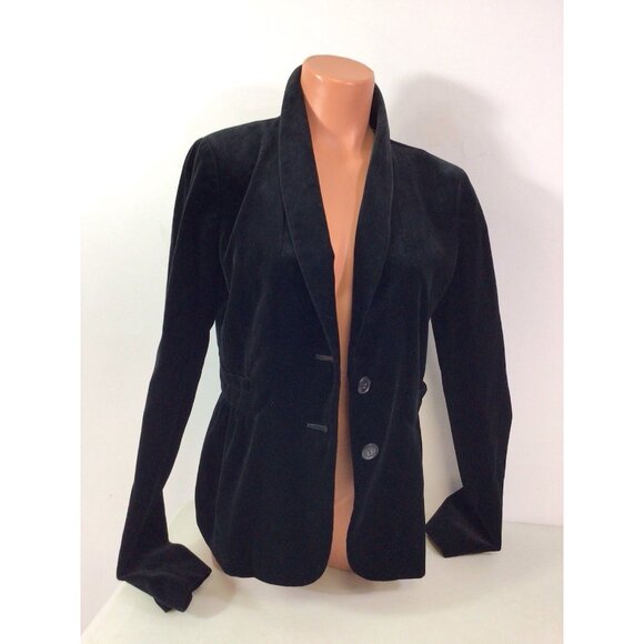 J Crew Black Velvet Jacket Cocktail Blazer Womens 10 - Picture 1 of 8